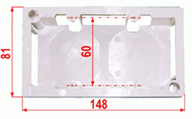 LAN-WB45x90-WH, Коробка монтажа настенной розетки 2поста 81х148х41мм LanMaster
